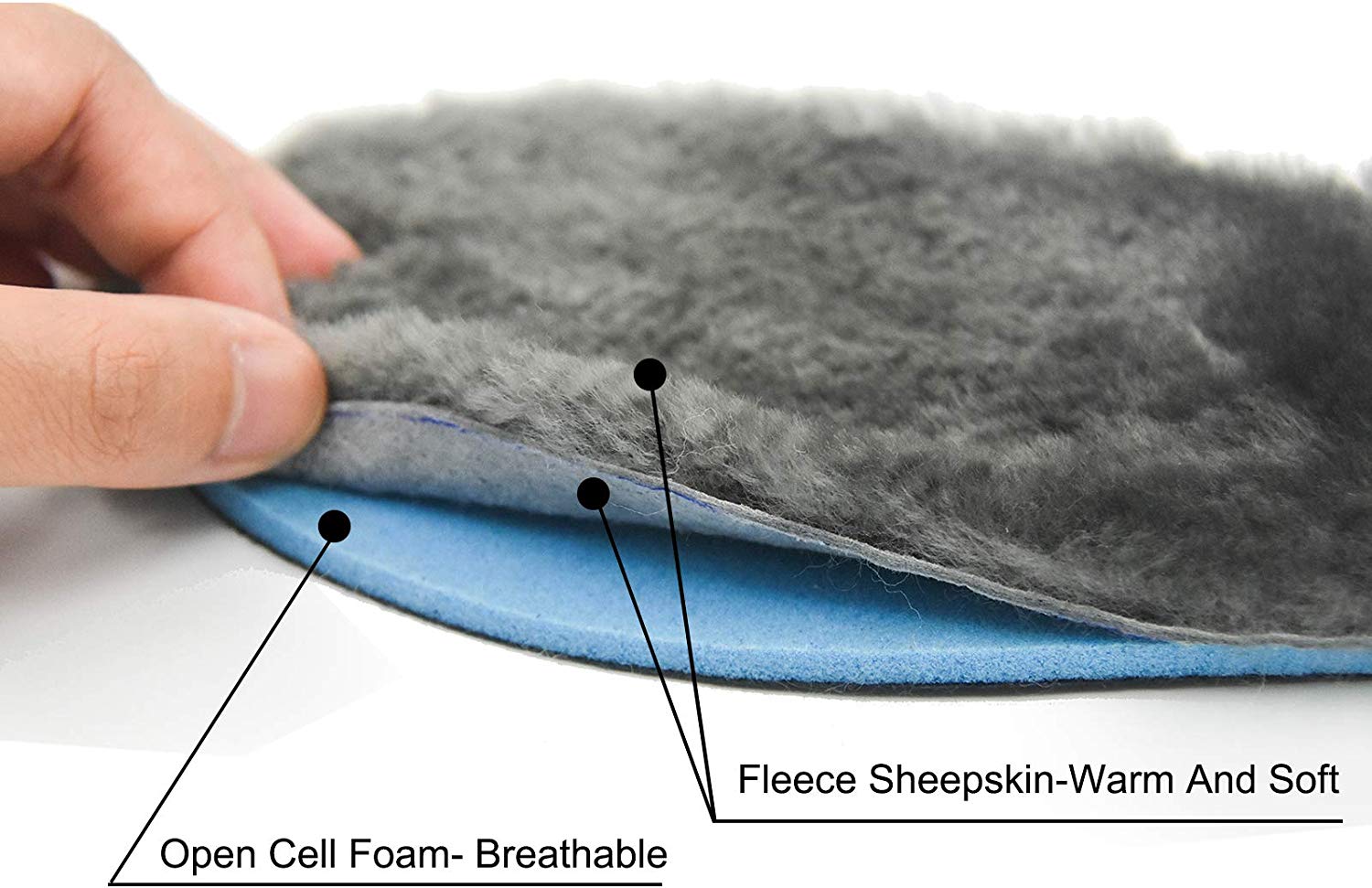 riemot Sheepskin Insoles for Men Women and Kids, Grey Normal, Super Thick Premium Lambswool Insoles for Wellies Slippers Boots - Knixmax