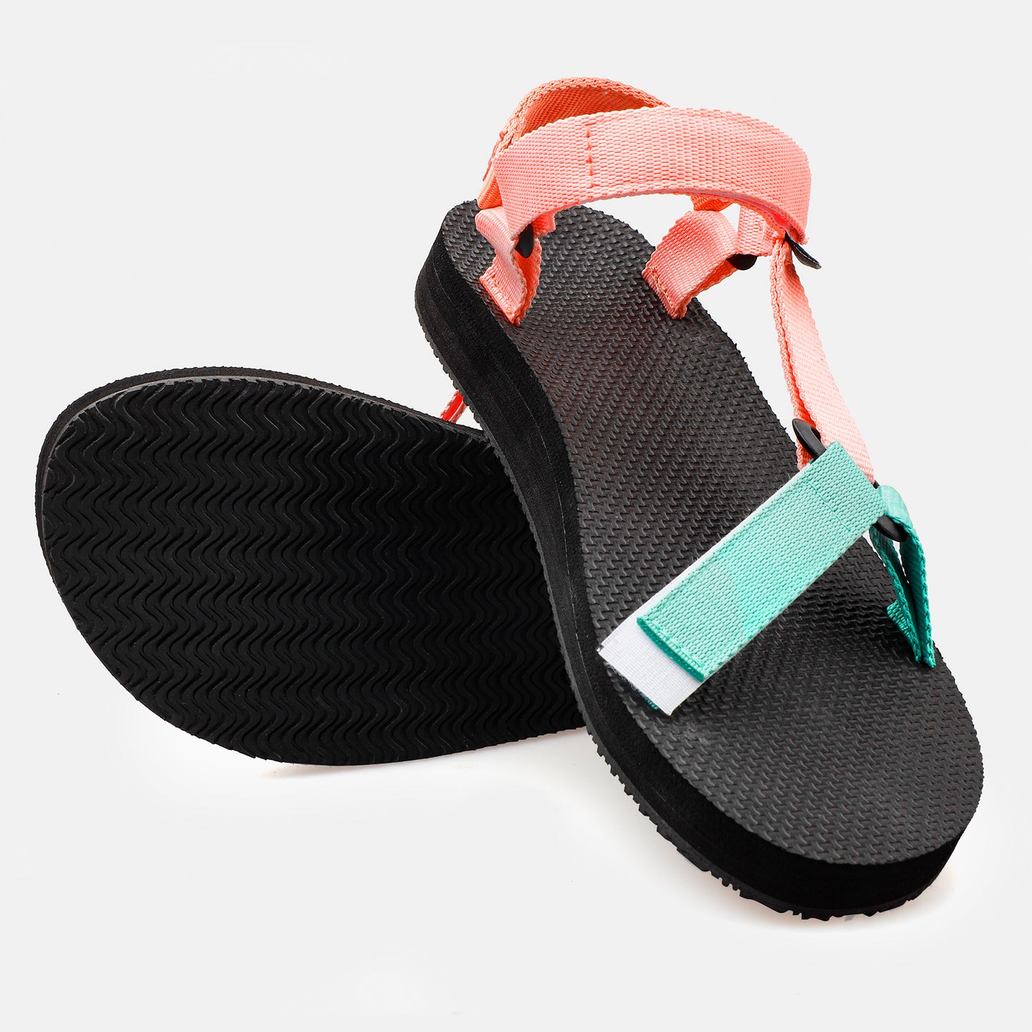 riemot Walking Sandals for Women Pink Green Ladies Casual Summer Shoes