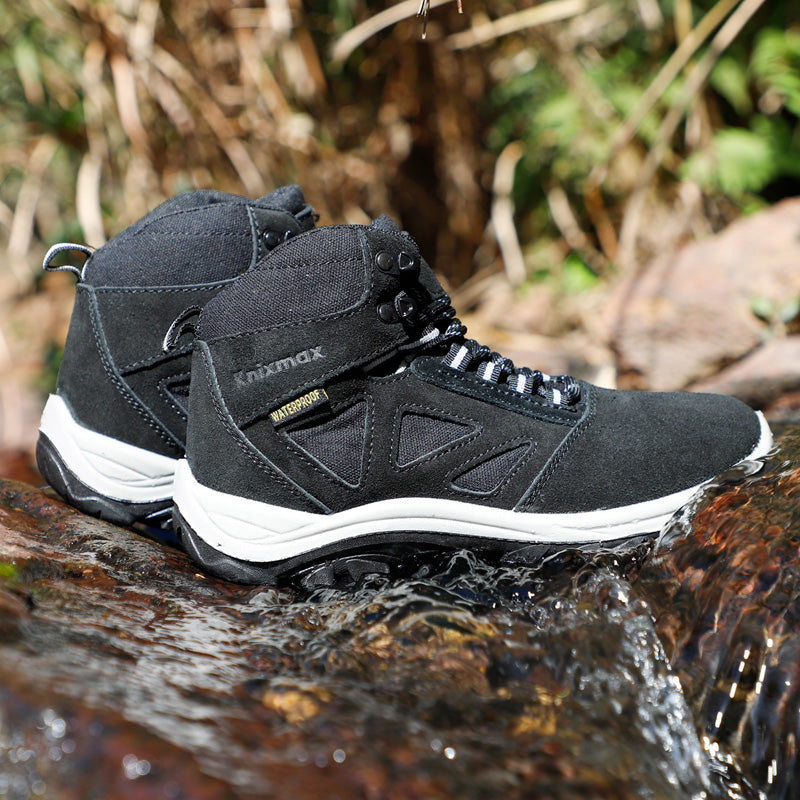 Knixmax Women's Hiking Boots Lightweight Non-Slip Black Climbing Trekking Shoes for Camping