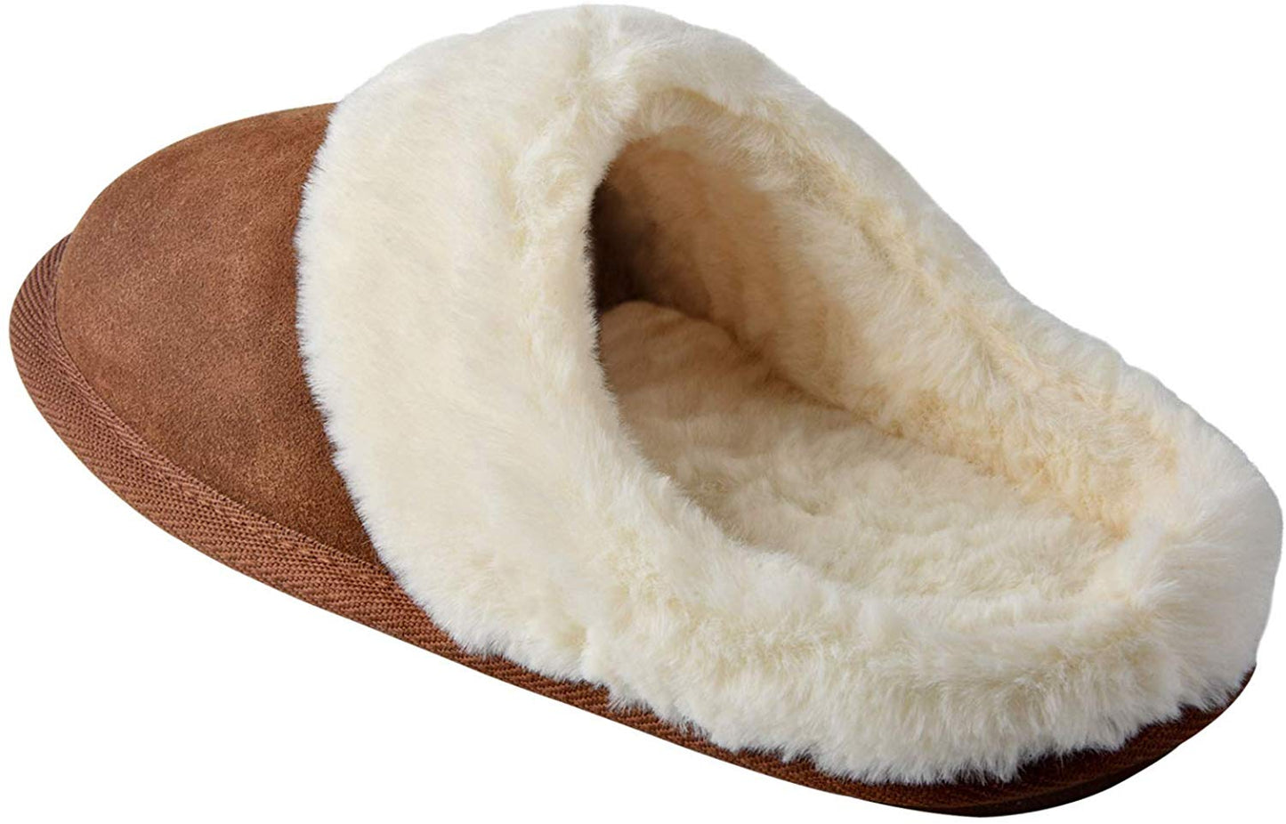 riemot Comfy Furry House Slippers for Women, Brown - Knixmax