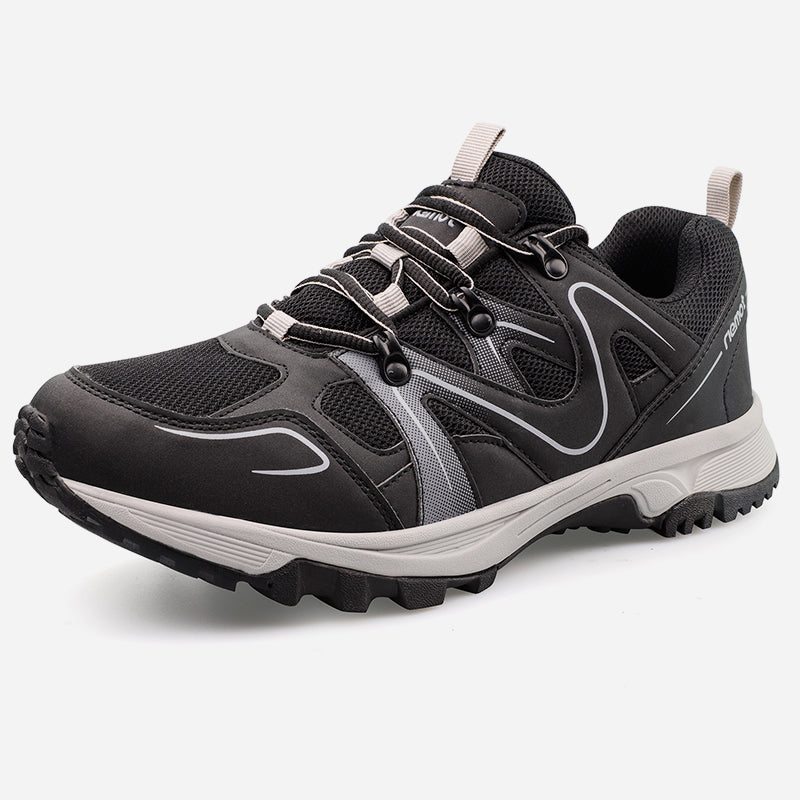 riemot Men's Breathable Outdoor Trainers, Black, Trail Running Shoes for Summer Hiking Trekking Climbing
