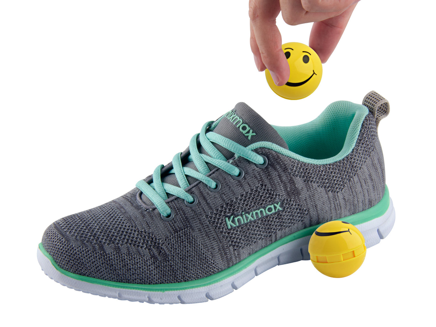 Knixmax Shoe Deodorant Balls Air Fresheners Odour Eliminator for Footwear Backpacks Gym Bag Lockers 2 Balls Set - Smile/Jasmine Scent