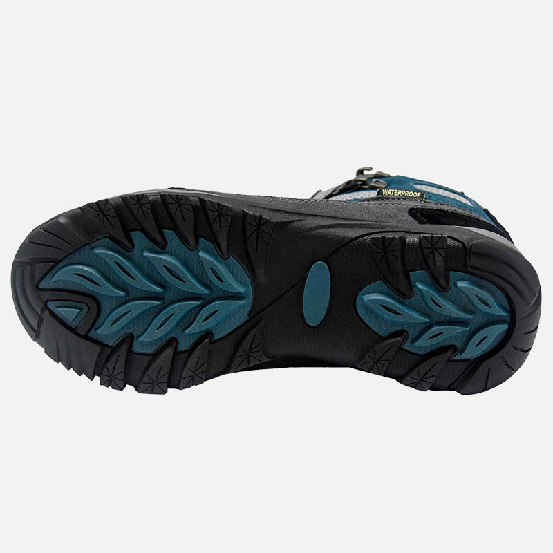 riemot Walking Boots for Women Blue Fully Waterproof High Rise Hiking Shoes - Knixmax