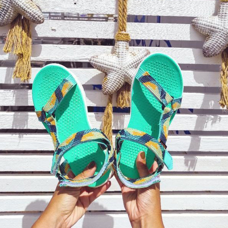 riemot Women's Open Toe Sport Sandals Adjustable Non-slip Arch Support Green Shoes