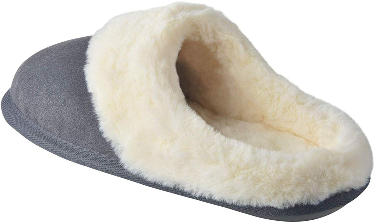 riemot Comfy Furry House Slippers for Women, Grey - Knixmax