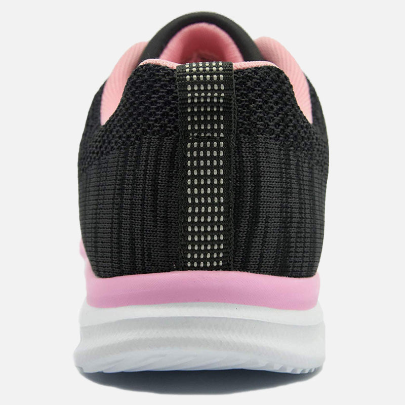 Knixmax Women's Knit Trainers,  Black Pink, Lightweight, Running Gym Fitness Sports Walking Shoes - Knixmax