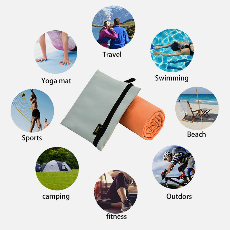 riemot Microfibre Green Towel Lightweight Quick Drying Absorbent For Travel Camping Backpacking Sports Fitness - Knixmax