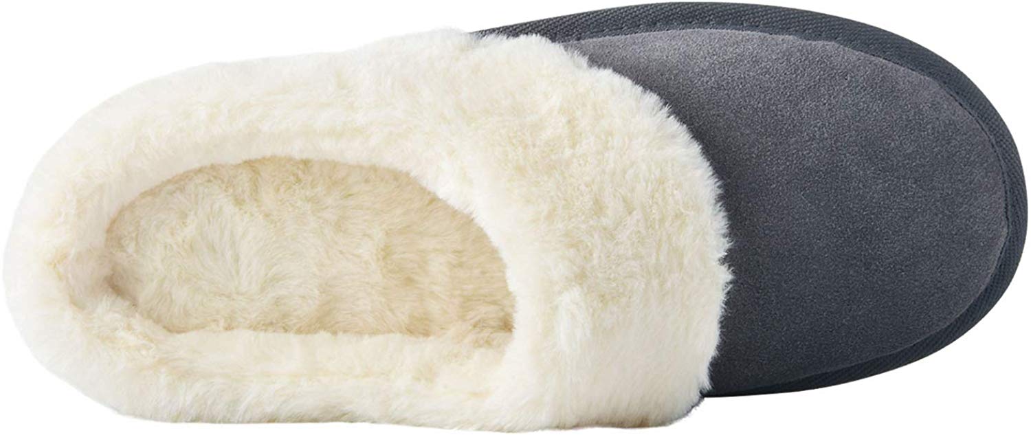 riemot Comfy Furry House Slippers for Women, Grey - Knixmax