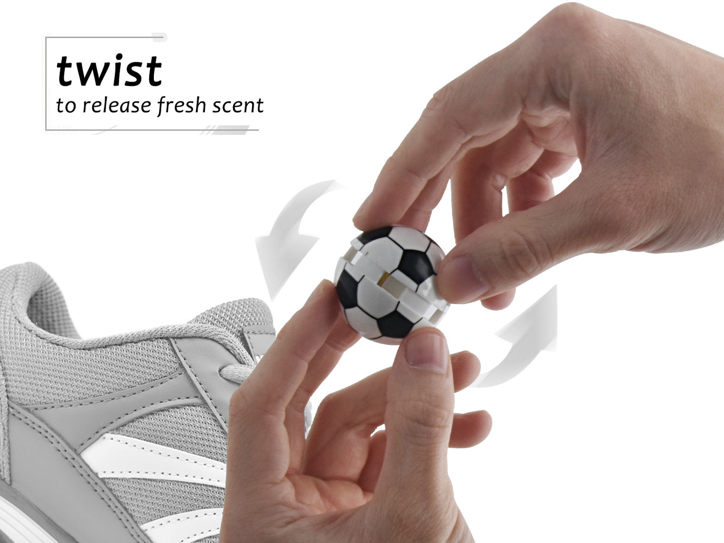 Knixmax Shoe Deodorant Balls Air Fresheners Odour Eliminator for Footwear Backpacks Gym Bag Lockers 2 Balls Set - Soccer/Jasmine Scent