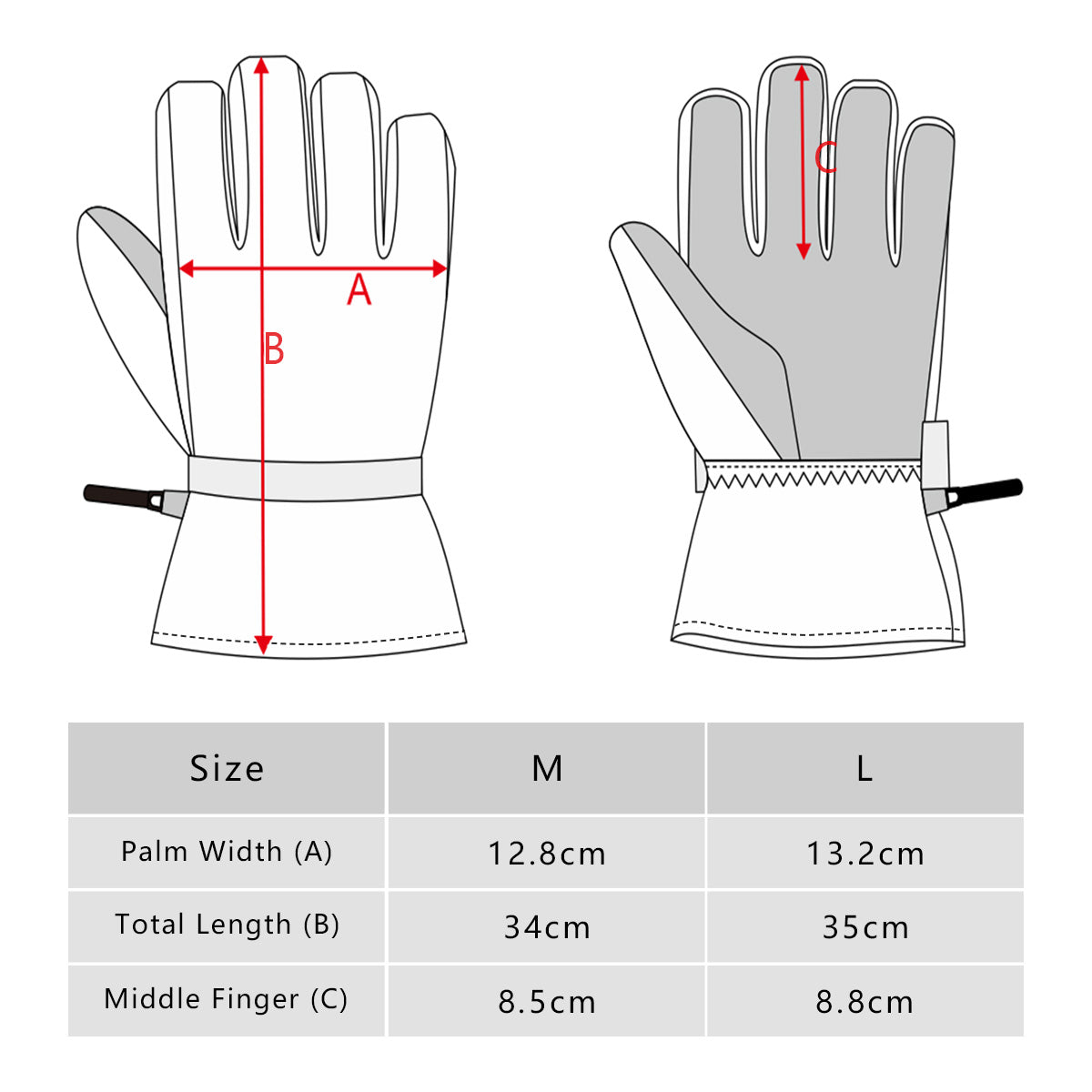 Mens Cycling Gloves Running Gloves Waterproof Windproof Anti-slip Touch Screen Gloves Thermal Winter Gloves for Skiing Camping - Knixmax