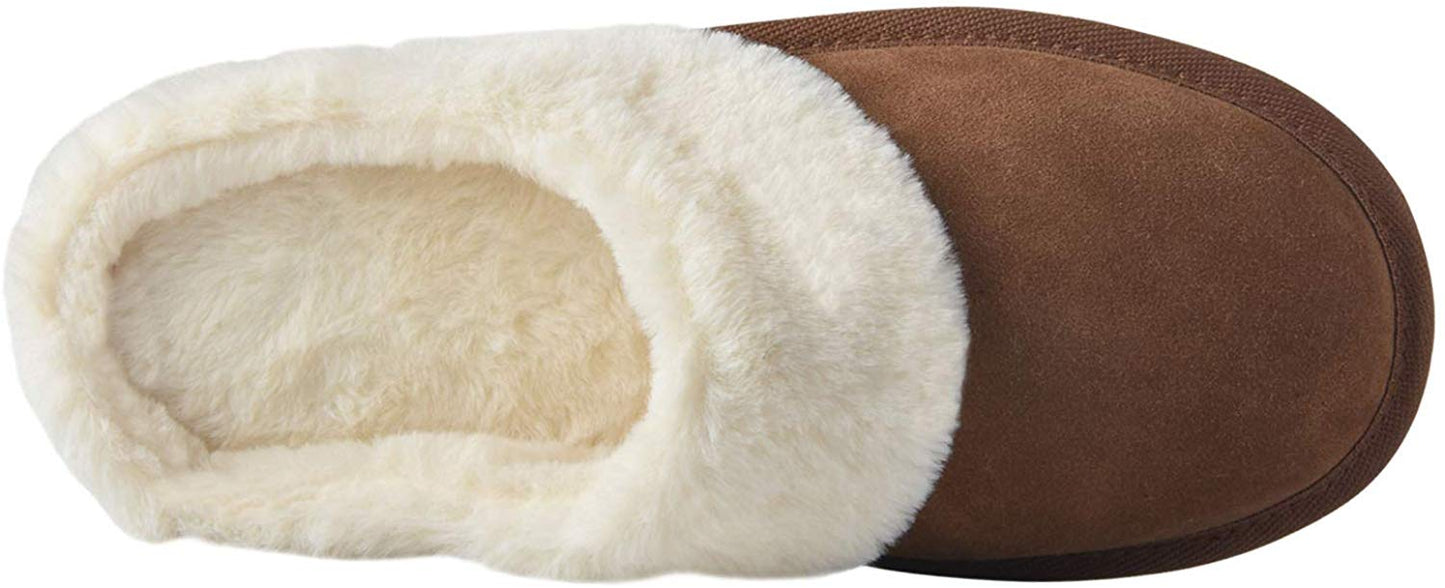 riemot Comfy Furry House Slippers for Women, Brown - Knixmax