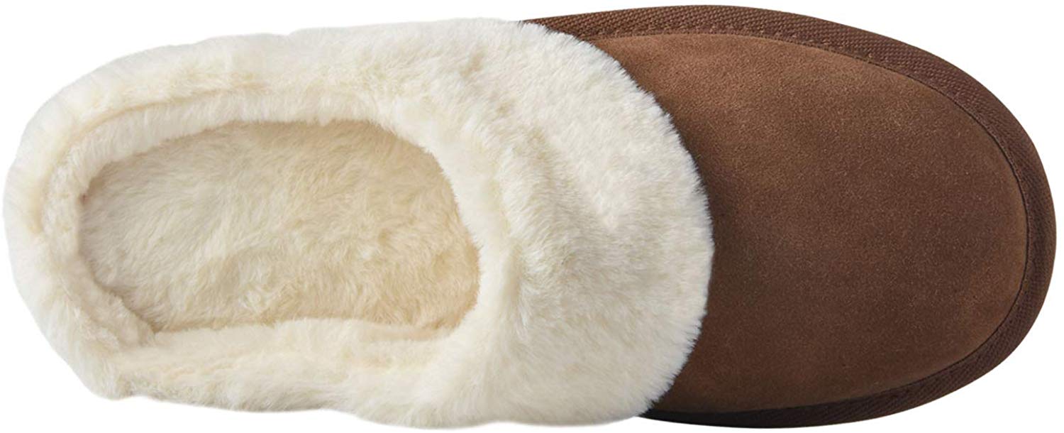 riemot Comfy Furry House Slippers for Women, Brown - Knixmax