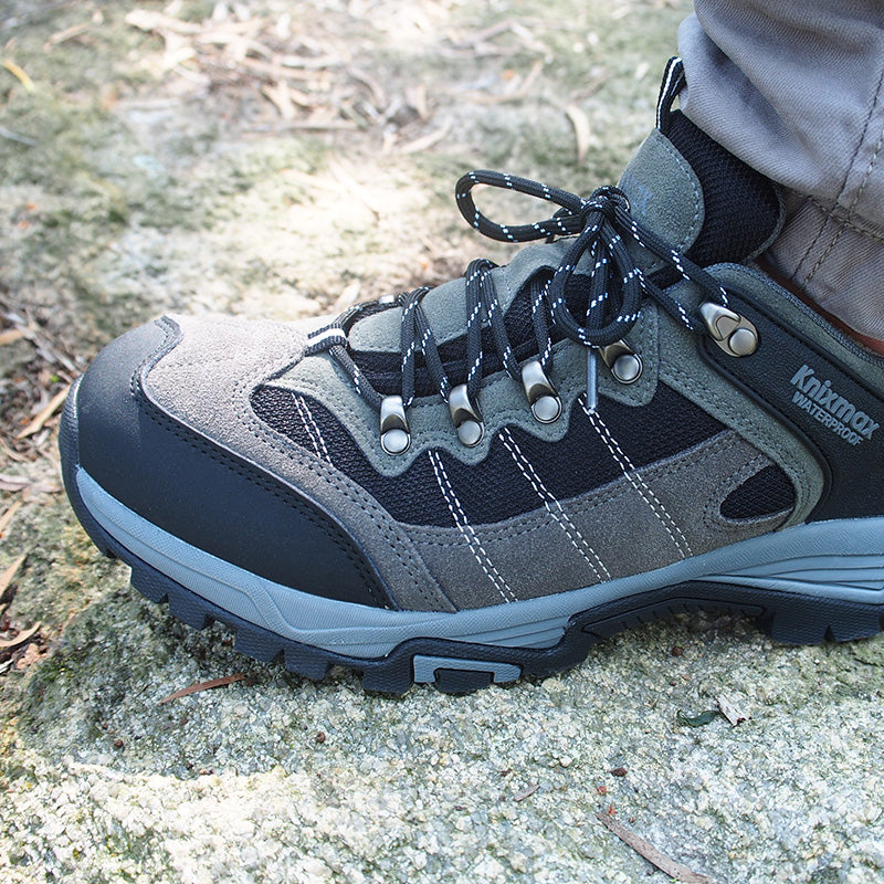 Knixmax Women's Trekking Hiking Shoes, Grey, Low Rise Waterproof Walking Shoes, Outdoor Sport Trainers - Knixmax