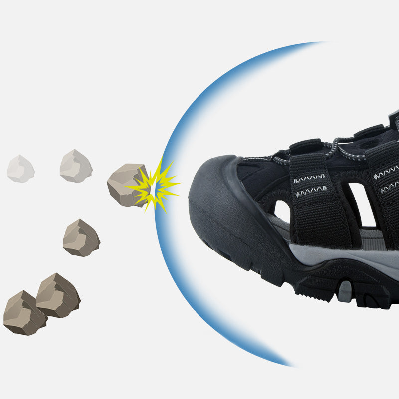 riemot Mens Breathable Closed Toe Sport Sandal Black Summer Beach Walking Shoes - Knixmax