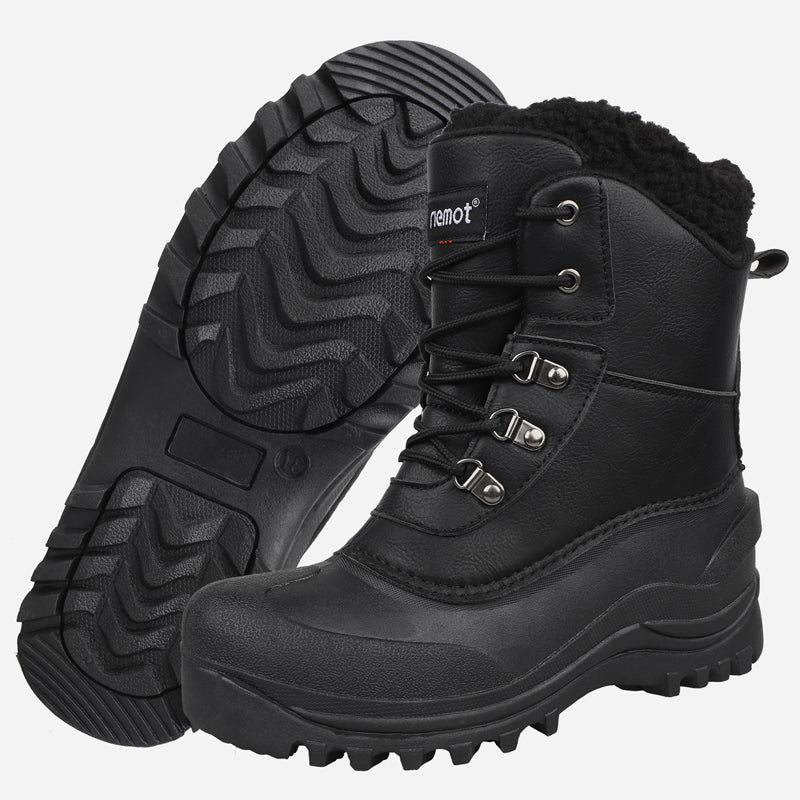 riemot Women's Snow Boots Black Waterproof & Slip-resistant Winter Boots