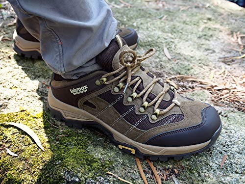 Knixmax Women's Trekking Hiking Shoes, Brown, Low Rise Waterproof Walking Shoes, Outdoor Sport Trainers - Knixmax