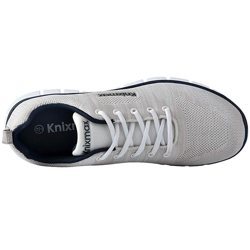 Knixmax Men's Trainers, White, Lightweight, Running Gym Fitness Sports Walking Shoes - Knixmax