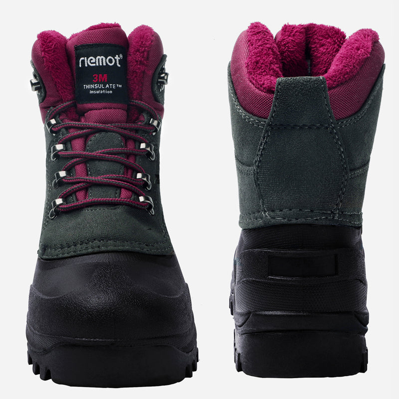 riemot Women's Winter Boots Waterproof Sole Purple Snow Boots(Upgraded Version)