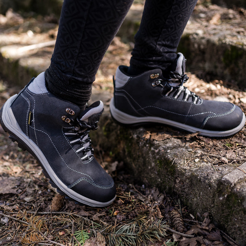 riemot Waterproof Women's Hiking Shoes Grey Lightweight Outdoor Boots for Camping