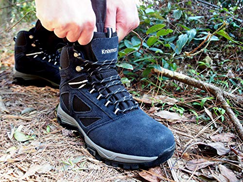 Knixmax Men's High Rise Hiking Boots, Navy, Mountain Climbing Ankle Boots - Knixmax