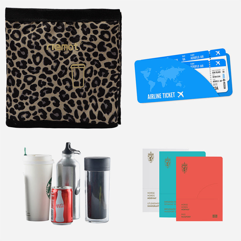 riemot Luggage Travel Cup Holder Perfect Gifts for Frequent Travelers(Leopard)