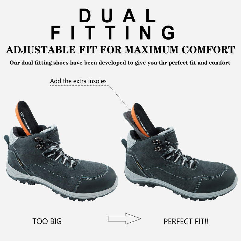 riemot Waterproof Women's Hiking Shoes Grey Lightweight Outdoor Boots for Camping