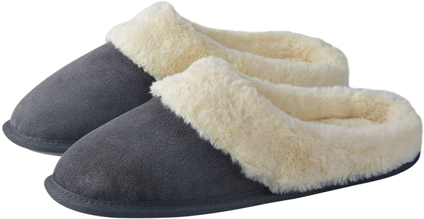 riemot Comfy Furry House Slippers for Women, Grey - Knixmax