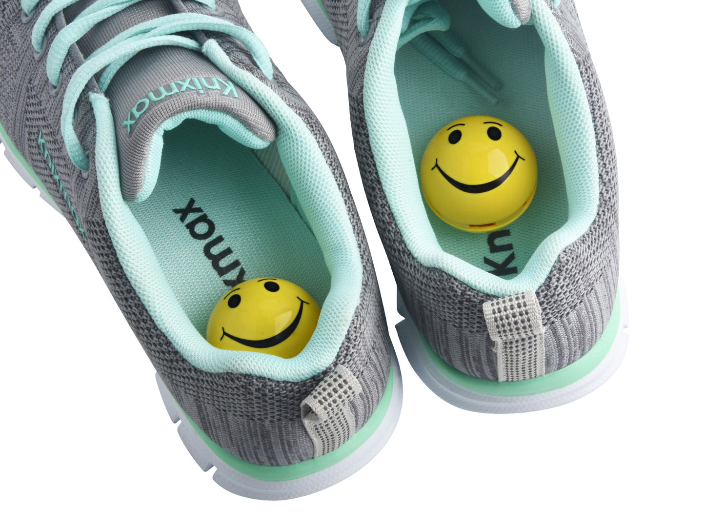Knixmax Shoe Deodorant Balls Air Fresheners Odour Eliminator for Footwear Backpacks Gym Bag Lockers 2 Balls Set - Smile/Jasmine Scent