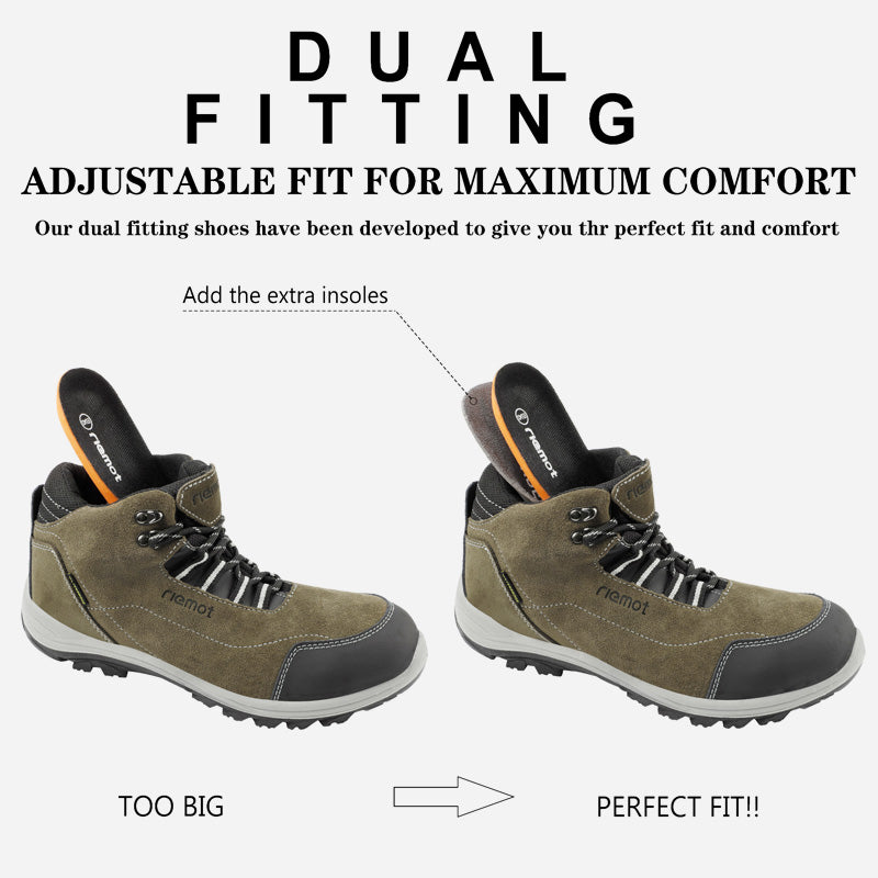 riemot Waterproof Men's Hiking Shoes Olive Green Lightweight Outdoor Boots for Camping