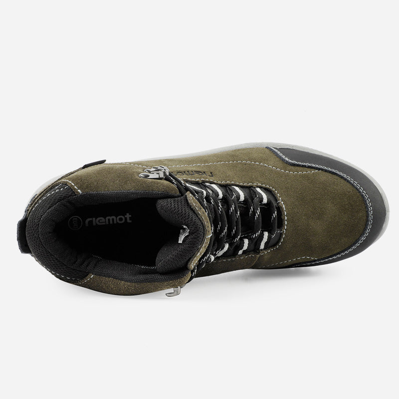 riemot Waterproof Men's Hiking Shoes Olive Green Lightweight Outdoor Boots for Camping
