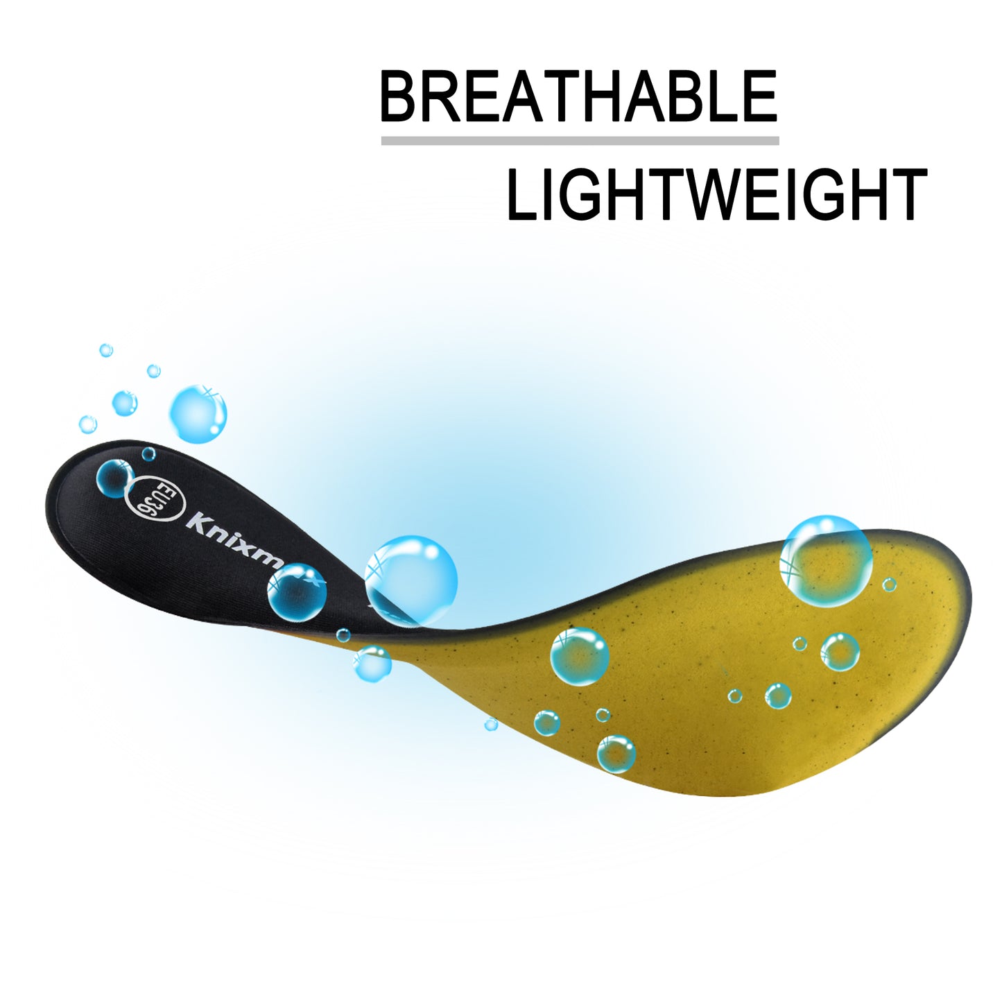 Knixmax Men & Women's Memory Foam Insoles, Blue, for Athletic Shoes & Sneakers