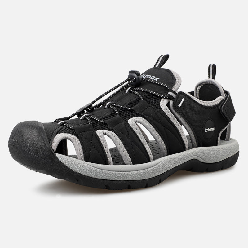 Knixmax Men's Closed Toe Sandals Black Wide Fit Sports Summer Shoes(Upgraded Version)