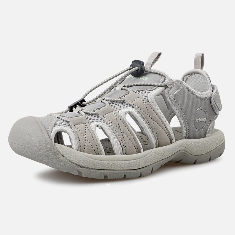 Knixmax Women's Closed Toe Sandals Grey Wide Fit Sports Summer Shoes(Upgraded Version)