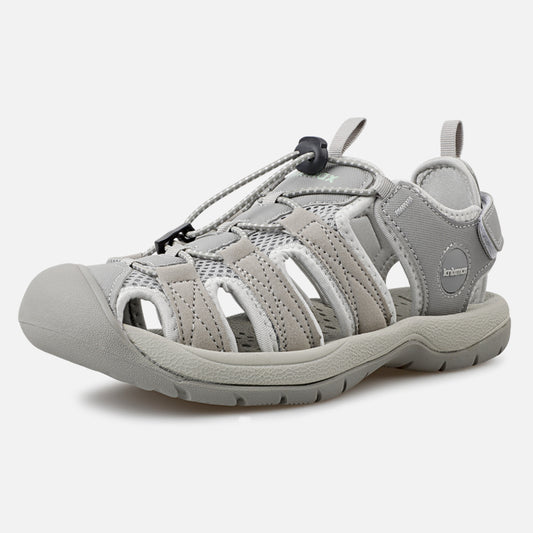 Knixmax Women's Closed Toe Sandals Grey Wide Fit Sports Summer Shoes(Upgraded Version)