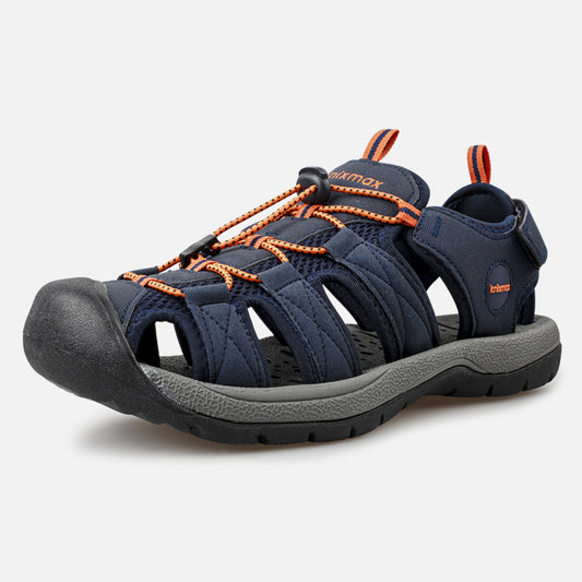 Knixmax Men's Closed Toe Sandals Navy Wide Fit Sports Summer Shoes(Upgraded Version)