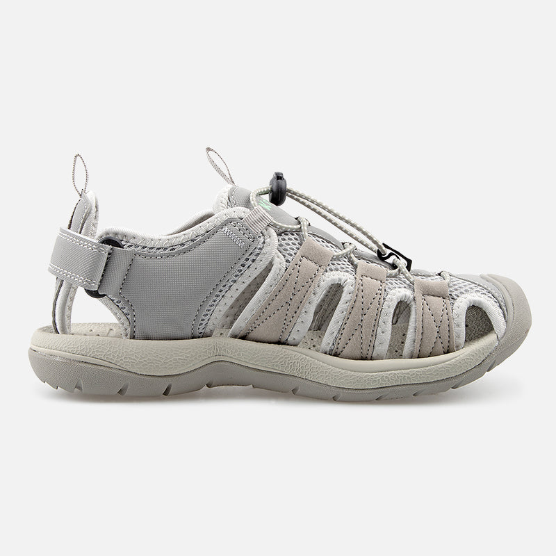 Knixmax Women's Closed Toe Sandals Grey Wide Fit Sports Summer Shoes(Upgraded Version)