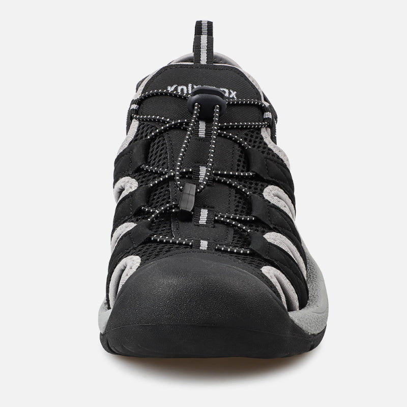 Knixmax Men's Closed Toe Sandals Black Wide Fit Sports Summer Shoes(Upgraded Version)