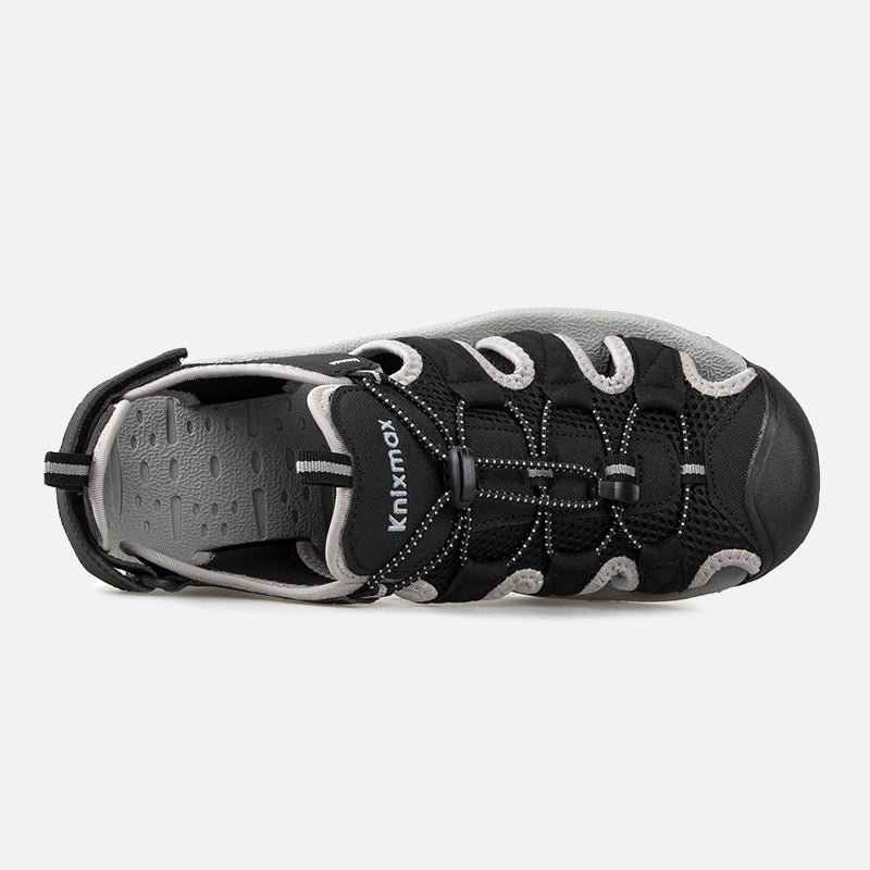 Knixmax Men's Closed Toe Sandals Black Wide Fit Sports Summer Shoes(Upgraded Version)