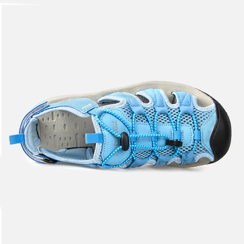 Knixmax Women's Closed Toe Sandals Blue Wide Fit Sports Summer Shoes(Upgraded Version)