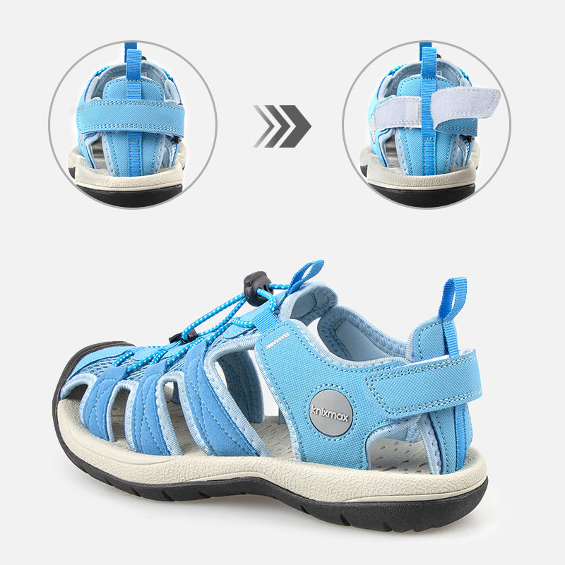 Knixmax Women's Closed Toe Sandals Blue Wide Fit Sports Summer Shoes(Upgraded Version)