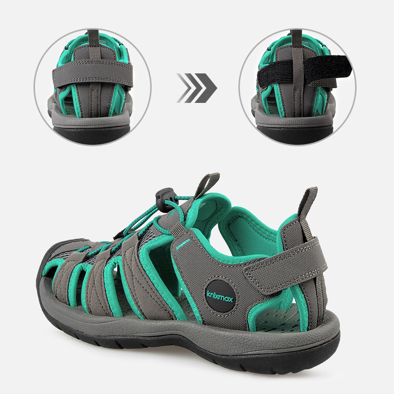 Knixmax Women's Closed Toe Sandals Green Wide Fit Sports Summer Shoes(Upgraded Version)
