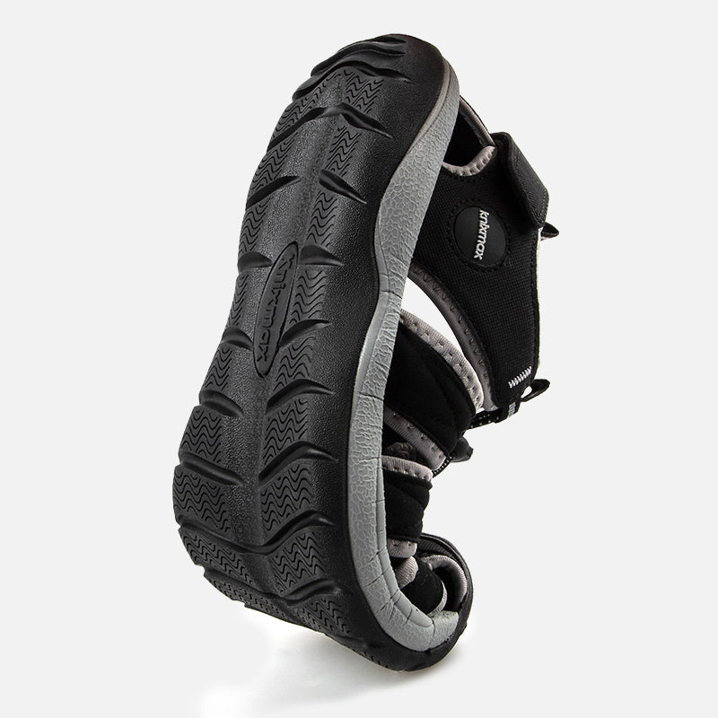 Knixmax Men's Closed Toe Sandals Black Wide Fit Sports Summer Shoes(Upgraded Version)