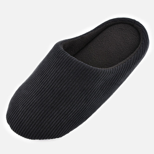 Knixmax Men's Slippers Memory Foam Black Winter Slippers for Indoor Travel Hotel - Knixmax