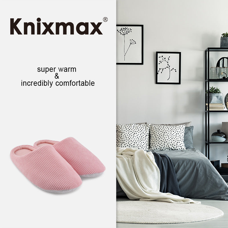 Knixmax Women's Slippers Memory Foam Pink Winter Slippers for Indoor Travel Hotel - Knixmax