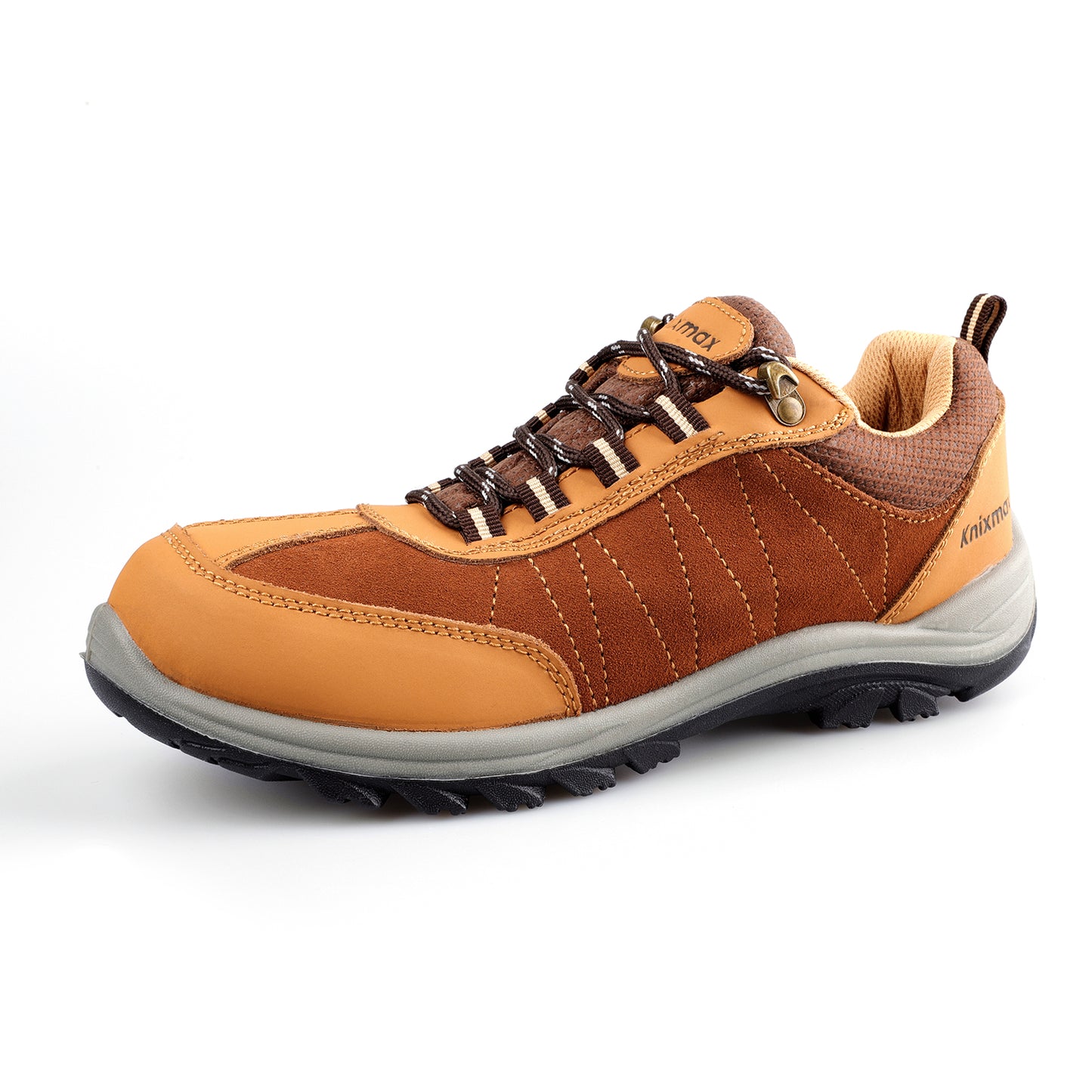 Knixmax Men's Waterproof Hiking Shoe Non-Slip Tan Outdoor Trainers for Trekking