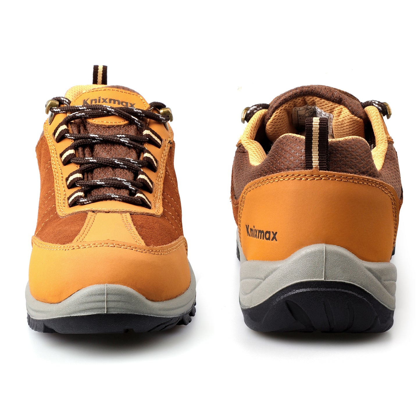 Knixmax Men's Waterproof Hiking Shoe Non-Slip Tan Outdoor Trainers for Trekking
