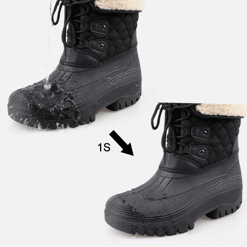 Knixmax Women's Red Snow Boots with Warm Lining, Waterproof Upper and Non-slip Sole Winter Boots