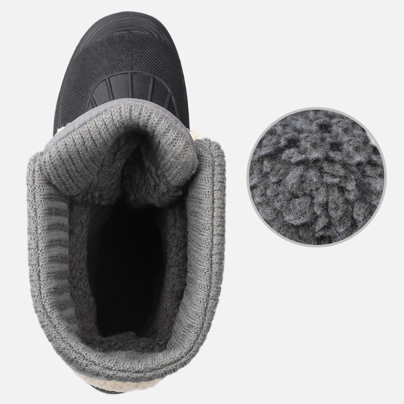 Knixmax Women's Grey Snow Boots with Warm Lining, Waterproof Upper and Non-slip Sole Winter Boots