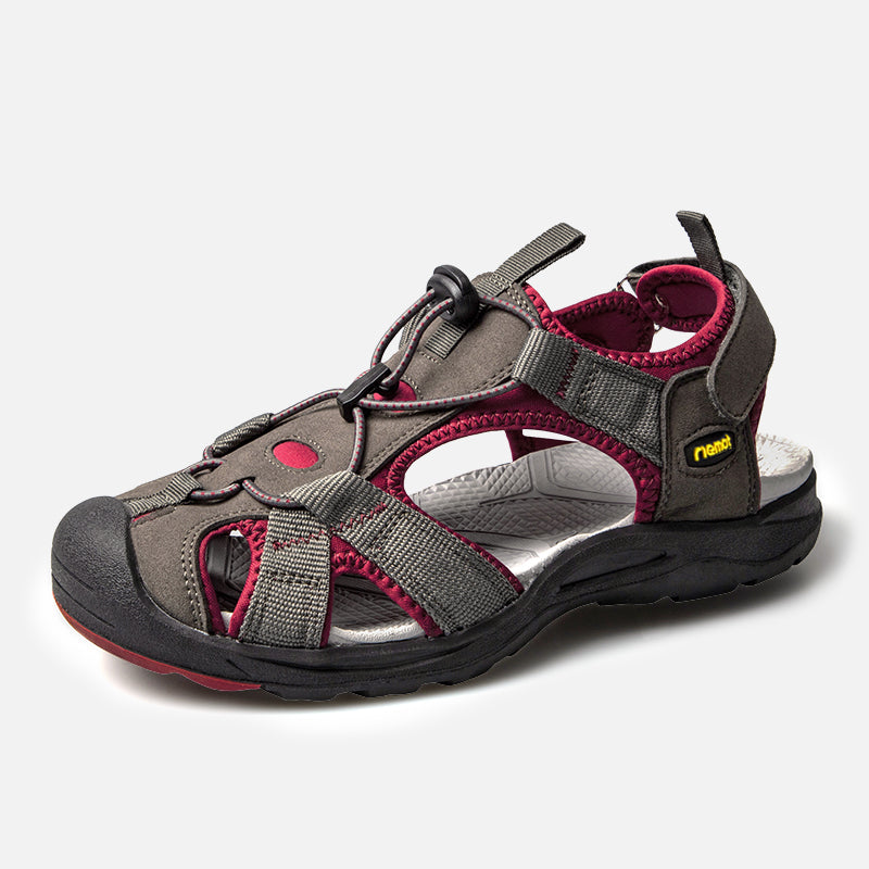 riemot Womens Closed Toe Wine Sandal for Summer Beach(Upgraded Version) - Knixmax