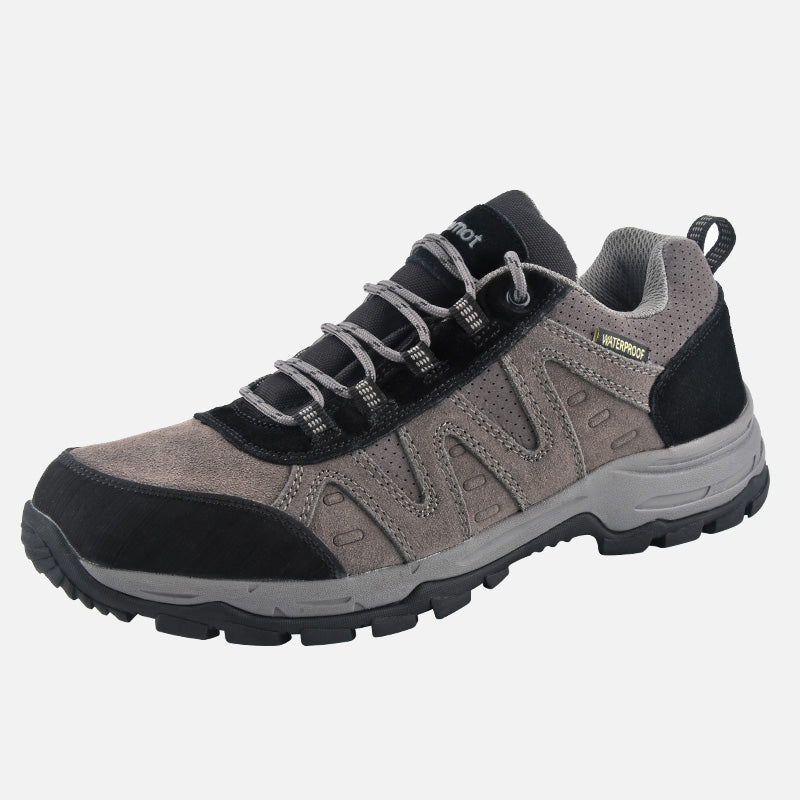 riemot Men's Waterproof Hiking Shoes Grey Black Lightweight Running Trainers - Knixmax